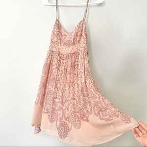 REAL SILK Pink Floral Summer Babydoll Dress